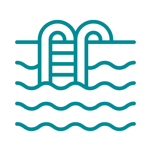 Pool access terraces (guest suites)